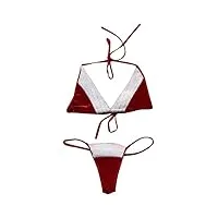 ensemble de lingerie de noël sexy pour femme avec porte-jarretelles body en dentelle teddy lingerie coquine hyper sexy grande taille (red, xxxl)