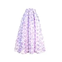 pulcykp jupe de bal vintage en dentelle et maille pour femme - taille haute - parapluie, violet, xxl