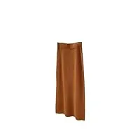 hgvcfcv jupe en cachemire fendue pour femme - taille haute - Élastique - tendance - automne - hiver - jupe midi - jupe de travail, orange, 44