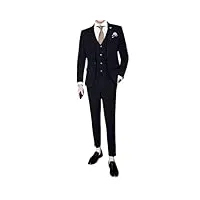 costume 3 pièces pour homme (veste + gilet + pantalon), noir , xl