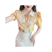 chemise ample en mousseline de soie, section fine, col polo, cardigan pour femmes, doux vent, hauts féminins, printemps et été