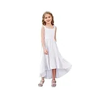 grace karin robe de soirée décontractée pour filles en mousseline de soie sans manches mi-longue robe de princesse trapèze blanc 12 ans