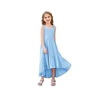 grace karin robe de soirée décontractée pour filles en mousseline de soie sans manches mi-longue robe de princesse trapèze bleu clair 12 ans