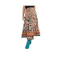 joe browns jupe longue à paillettes avec imprimé cachemire, multicolore, 42 femme