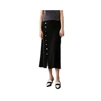 dbfbdtu jupe trapèze en cachemire pour femme - taille haute - décontractée, noir , taille unique