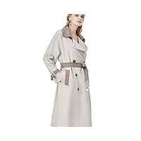 suicra manteaux pour femmes trench coat for women fashion brand classic double breasted senior grey collar business outerwear for lady (color : beige, size : l)