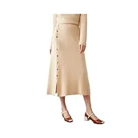 dbfbdtu jupe trapèze en cachemire pour femme - taille haute - décontractée, b55, taille unique