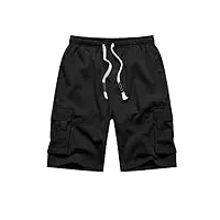 nanameei shorts cargo homme elastique taille shorts de travail outdoor casual coton pants multi poches shorts et bermudas noir 3xl