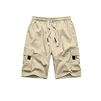 nanameei shorts cargo homme elastique shorts et bermudas militaire homme casual shorts montagne multi poches grande taille beige xl