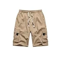 nanameei shorts cargo homme elastique shorts et bermudas militaire homme casual shorts montagne multi poches grande taille kaki xl