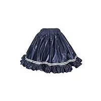 hndudnff jupe à volants en pvc pour femme - taille haute - jupes moelleuses pour gâteaux - jupes sexy - jupes de cosplay, bleu marine, 7xl