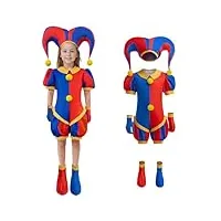lzh enfants pomni costume carnaval clown fantaisie robe costume fantastique cirque body avec clown vêtements accessoires