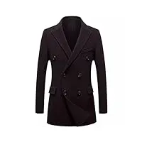 manteau en laine pour hommes trench-coat d'affaires en laine réversible de style court blazer à col double boutonnage caban classique
