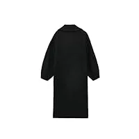 sukori manteaux pour femme hiver manteau en laine noire surdimensionné overcoints élégants dames casudies occasionnelles solides veste longue veste d'extérieur (color : black, size : us-size m)