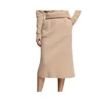 hgvcfcv automne/hiver cachemire femmes jupe taille haute femme mode casual tricoté jupe droite 5 couleurs, beige, 44