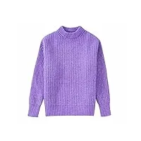 oxita pull hiver femmes chandails pulls femme à manches longues tricoté décontracté pull pull doux femme haut streetwear (color : purple, size : l)