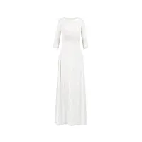 kraimod robe de soirée en polyester de qualité supérieure avec col rond d'occasion spéciale, blanc, 44 femme