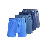 lot de 4 boxers pour hommes, sous-vêtements amples, sous-vêtements doux, en coton (taille asiatique xl 105)