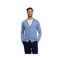falke basic new merino cardigan m cr laine séchage rapide 1 pièce, cardigan homme, bleu (azur melange 6857), 3xl