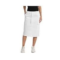 replay jupe cargo midi blanche pour femme, blanc, small