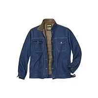 atlas for men - veste en jean homme - toile denim robuste avec surpiqûres contrastée, poches pratiques, idéale pour printemps, disponible en grande taille du m au 5xl