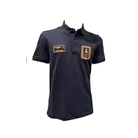 aeronautica militare polo po1762p pour homme, en piqué, t-shirt, manches courtes, flèches tricolores, bleu marine, xl