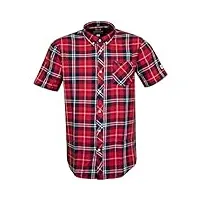 lonsdale brixworth chemise à manches courtes, rouge/bleu marine/blanc, l