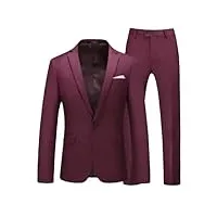 heydhsdc costume 2 pièces pour homme, robe formelle, blazer, manteau et pantalon, grande taille, bordeaux, 6x-large