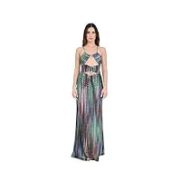 just cavalli robe longue pour femme imprimé multicolore lurex, multicolore, 36