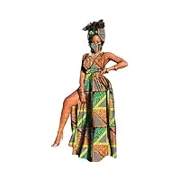 robe longue sans manches à imprimé africain pour femme, robe de soirée à imprimé floral avec bandeau, 699, m