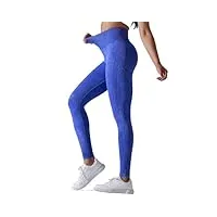10 pièces pantalons de yoga serrés taille haute femmes contrôle du ventre sport gymnastique course À pied jambières d'exercices levage des fesses doux (color : blue, size : s)