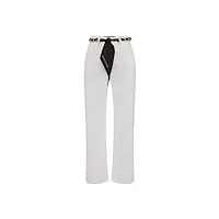 elisabetta franchi jeans palazzo cropped avec ceinture chaîne pj42d41e2 360, blanc, xl
