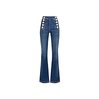elisabetta franchi jeans icon à palais avec boutons pj44d41e2 139, bleu, xxl