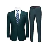(veste + pantalon) costume 2 pièces pour homme coupe ajustée, gris foncé, taille m