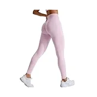 10 pièces leggings taille haute femmes doux décontracté sans couture opaque confortable extensible au quotidien pantalon de yoga (color : light pink, size : l)