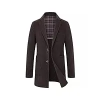 manteau en laine pour hommes manteau business mi-long réversible en laine veste chaude à simple boutonnage et col blazer