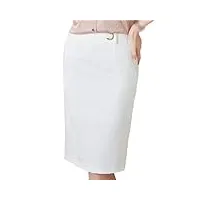 jupe crayon élégante et formelle pour femme - longueur genou - printemps été - pour le bureau, jupe blanche., 48