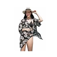xtzyglfd n/a femmes maillot de bain couverture tunique robe robe imprimer mousseline de soie paréo bikinis cover ups beachwear sarong (couleur : a, taille : taille unique) (a taille unique)