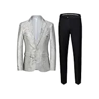(blazers, veste + pantalon, costume 2 pièces, coupe ajustée, smoking, blanc 1, s