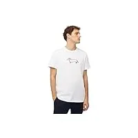 harmont & blaine irl003021223 t-shirt à manches courtes avec imprimé teckel 3d, blanc, xxl