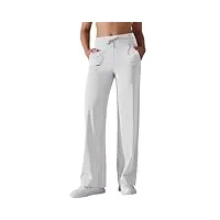 10pcs pantalon yoga femmes leggings taille haute avec poches jambes larges contrôle du ventre entraînement gym travail décontracté (color : white, size : s)
