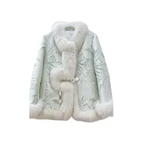 oftbuy veste en satin avec boucle pour femme, manteau chaud avec col en vraie fourrure de renard naturelle, parka de style chinois, streetwear à la mode, hiver