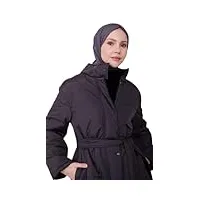 armİne manteau doudoune ceinturé à la taille mode hijab moderne et élégante | anthracite - 44