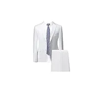 costume de soirée slim pour homme - style britannique - robe de mariée - robe de bal de fin d'année, robe de soirée - blazer et pantalon, blanc 2 pièces., 5x-large