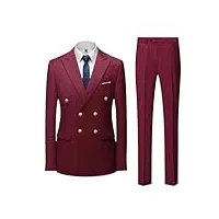 hgvcfcv lot de 2 pantalons de costume décontractés à double boutonnage pour homme avec veste, blazers, pantalons, w, xxl