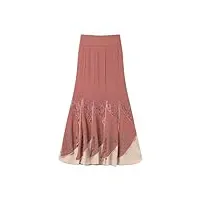 jupe longue vintage asymétrique taille haute pour femme - robe de fête - jupe maxi pour femme, pnnrk, 52