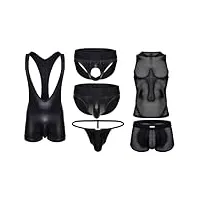 sukrew - sous-vêtement hommes - slips homme - nightlife collection multicolorepack - size l - noir - 1 x taille l