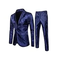costume classique 2 pièces pour homme - printemps et été - pour soirée dansante - smoking de luxe, bleu marine, l
