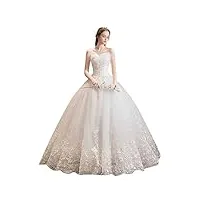 ronglong robe de mariée maîtresse pour femmes princesse top simple thin thin dream dreamy blanc (blanc petit), blanc, l