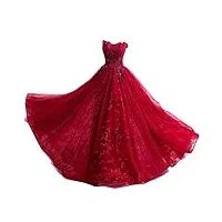 ronglong robe de mariée rouge en ligne pour la mariée off bride open back brodemery femmes femme party robe, xs red, rouge, xxl
